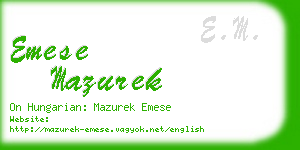 emese mazurek business card